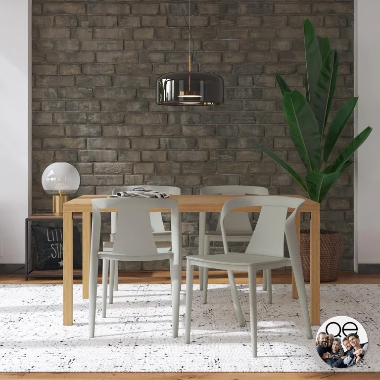 Queer Eye Adrian Curved Arm Dining Chair, Indoor/Outdoor, 4-Pack, Fog Gray - Walmart.com | Walmart (US)