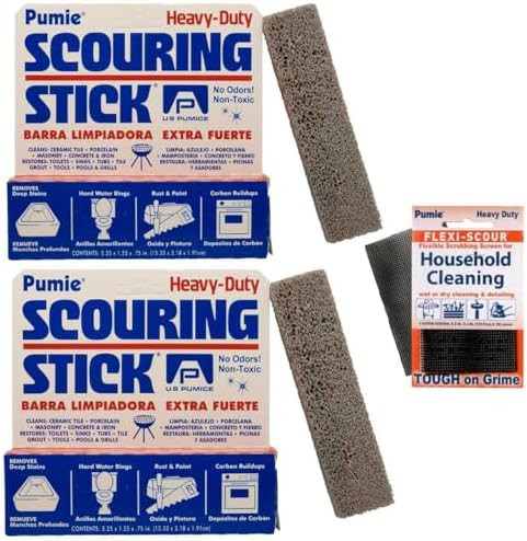 PUMIE Scouring Stick Combo, 2 Pack with Flex Screen, Toilet Bowl Ring Remover, Heavy Duty Extra S... | Amazon (US)