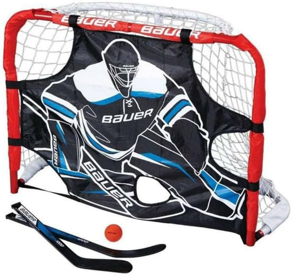 Bauer Pro Mini Knee Hockey Steel Goal Set, Red | Amazon (US)