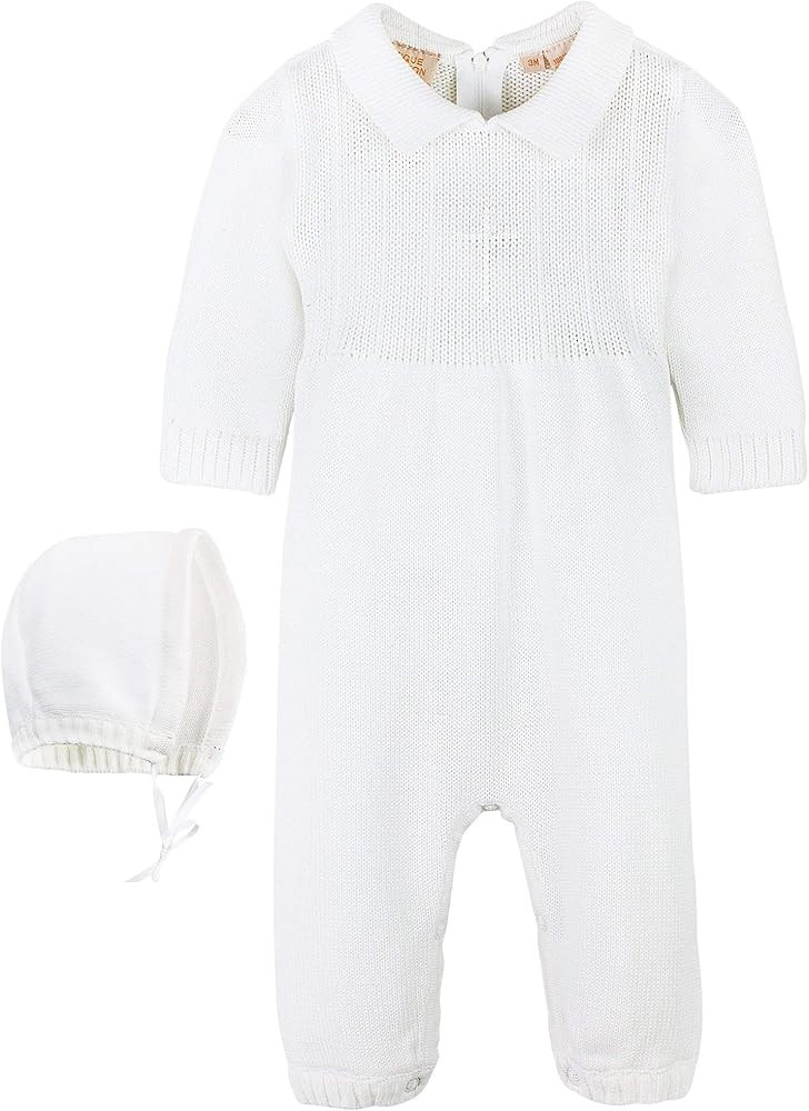 Carriage Boutique Baby Boy's Christening Outfit with Bonnet Hat - Cross Detail | Amazon (US)