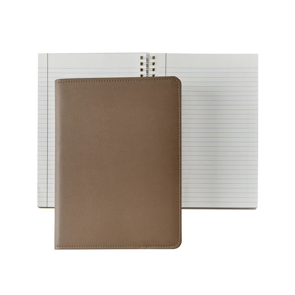 7" Wire-O-Notebook | British Tan Traditional Leather | GiGi New York / Graphic Image
