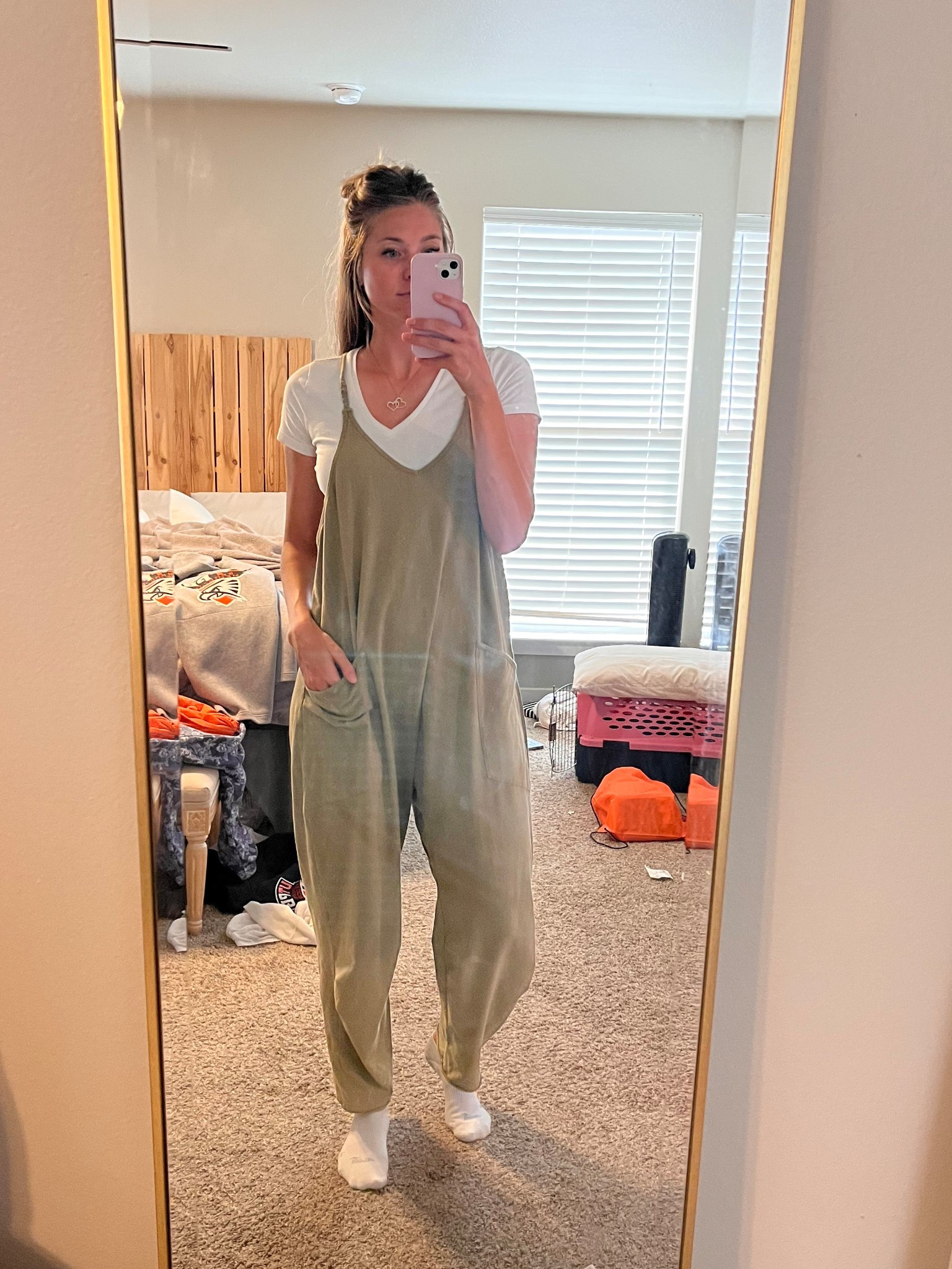 These jumpsuits will forever be a staple! Wore them pregnant, postpartum and now! Amazon in a large! The straps were too long and this particular one didn’t come with adjustable straps idk why? The same one is a different color did so I just did a little sew job and fits great! I’m 135 lbs and 5’6"

#LTKStyleTip #LTKFindsUnder50