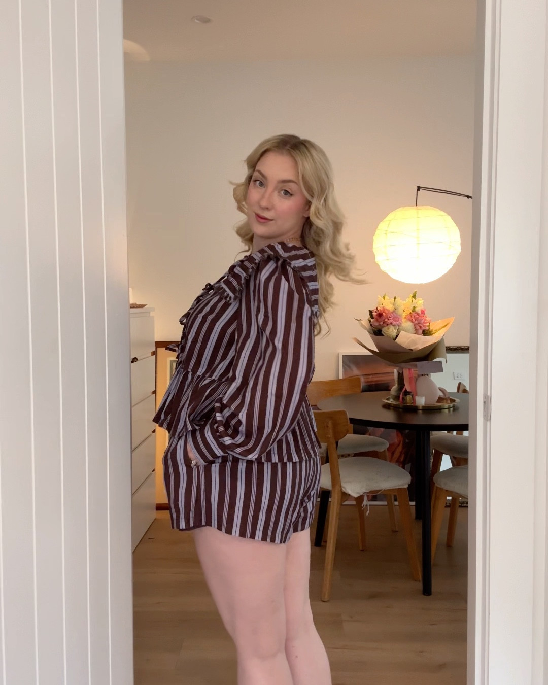 The perfect set for transition seasons! 🤎 I love anything that has stripes + a cute collar moment. 

#LTKmidsize #LTKaustralia #LTKspring