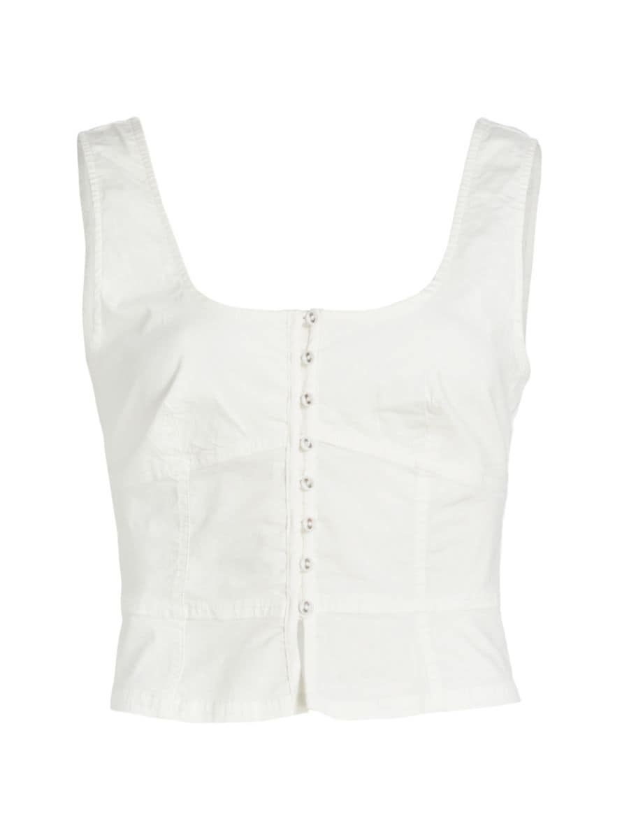 Shop Free People Sally Stretch Cotton Corset Top | Saks Fifth Avenue | Saks Fifth Avenue