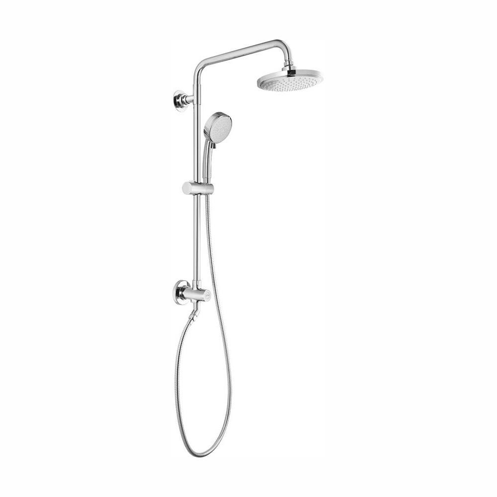 Vitalio 5-spray 7 in. Dual Shower Head and Handheld Shower Head in Chrome | The Home Depot