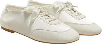 Square-Toe Lace-Up Satin Sneakerina | Nordstrom