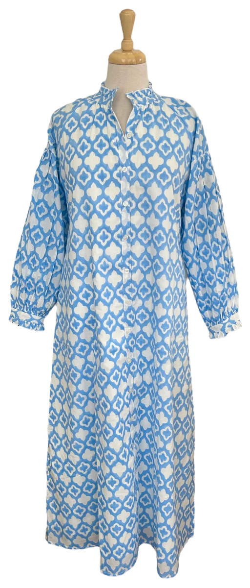 Geneva Maxi Dress Sky Blue Clover | Madison Mathews