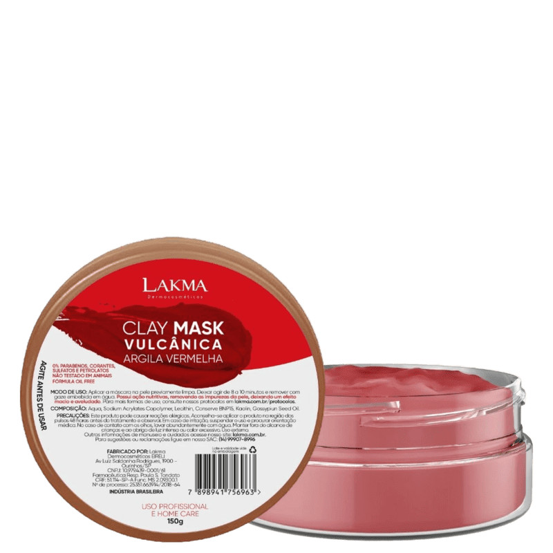 Lakma Clay Mask Vulcânica Argila Vermelha
        
            
                 - Máscara Faci... | Beleza Na Web (BR)