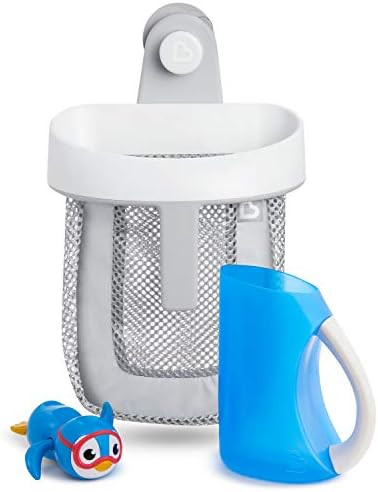 Munchkin Bath Essentials Set with Bonus Wind-Up Swimming Penguin, 3 Piece, Grey | Amazon (US)
