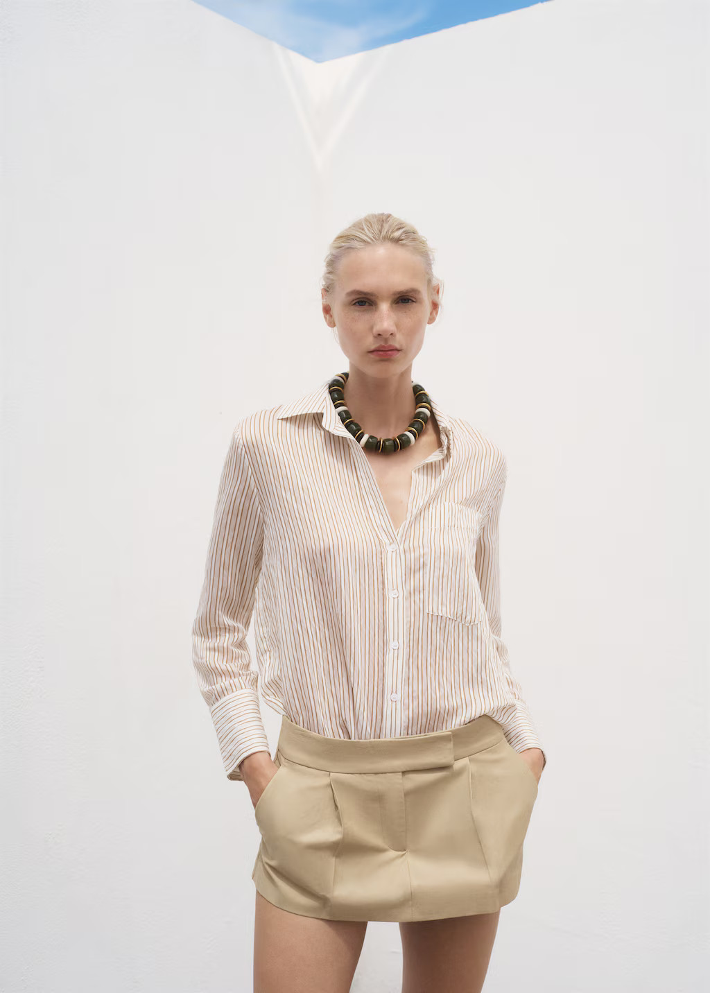 Semi-transparent striped shirt | Mango (US/MX/AU)