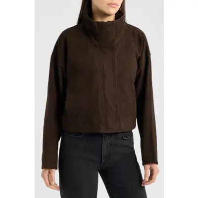 AllSaints Ryder Suede Jacket in Fawn Brown at Nordstrom, Size Large | Nordstrom