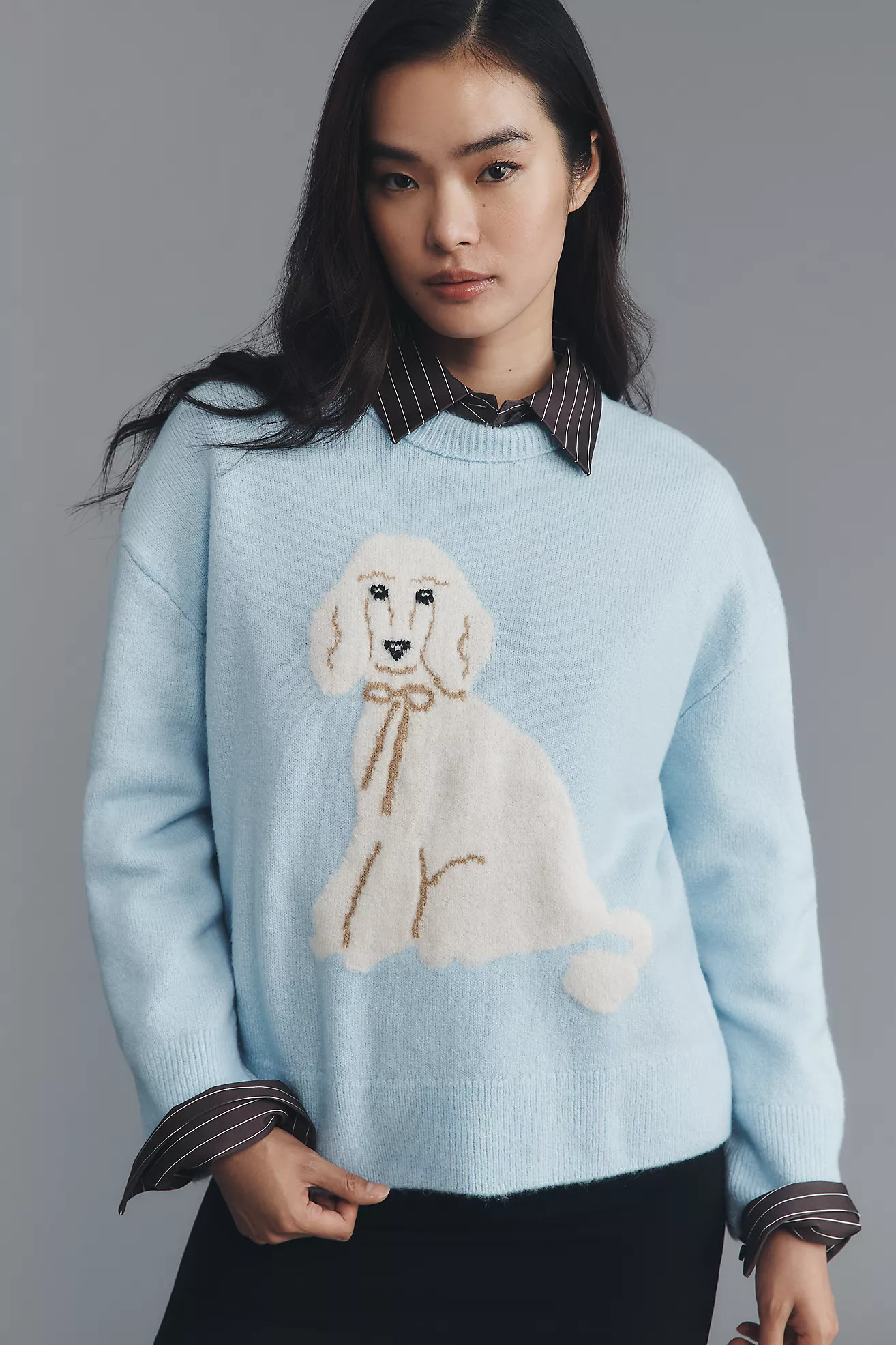 Maeve Crew-Neck Dog Icon Pullover Sweater | Anthropologie (US)