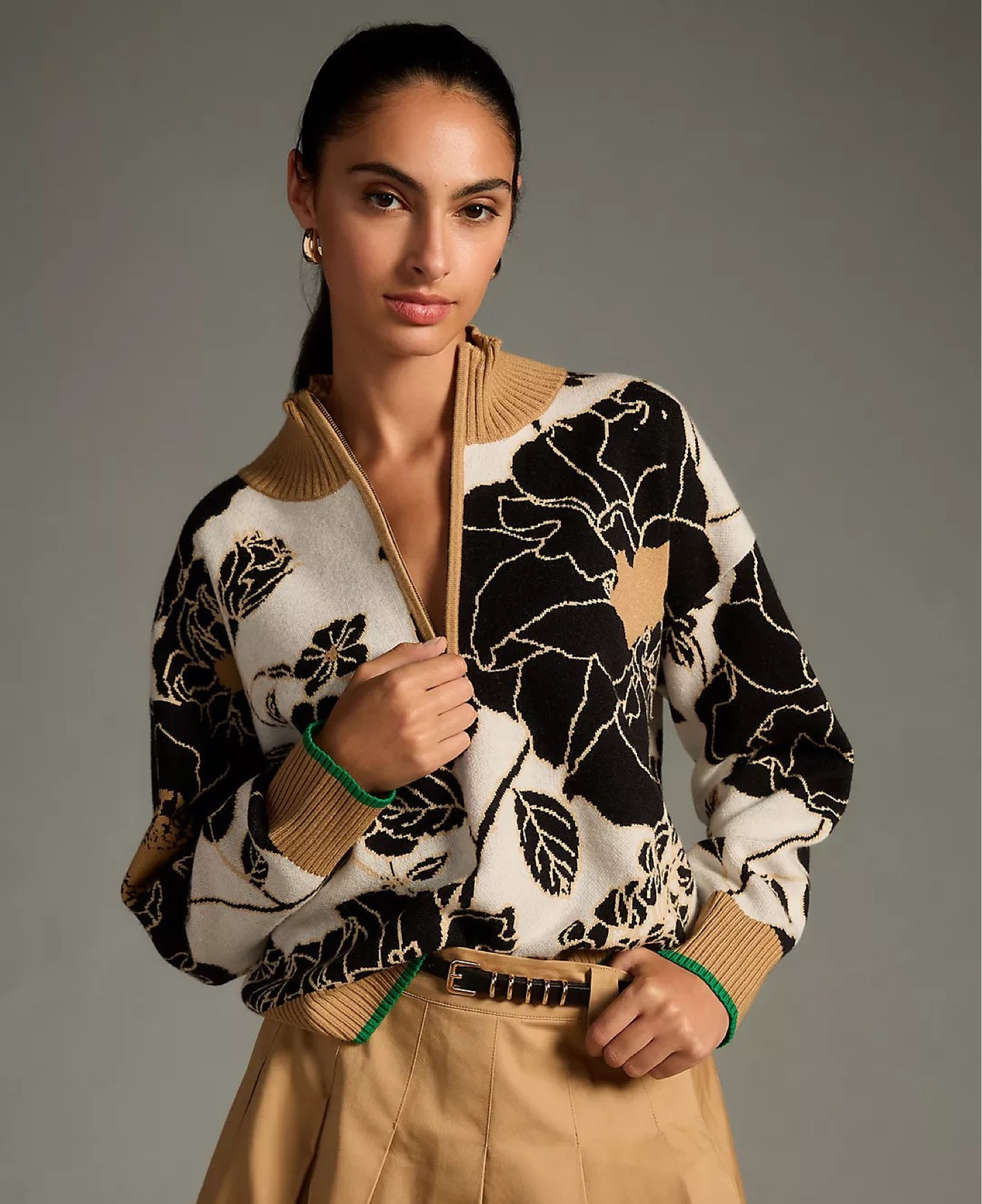 Obsessing over this sweater for fall. Quarter zip sweater. Fall sweater. Half zip sweater. Collared sweater. Sweater for winter. Floral sweater. Anthropology sweater. Back to work. Fall work outfits. Fall church outfits. Fall tops. Fall fashion. Family photo outfit.

#LTKworkwear #LTKcurves #LTKSeasonal