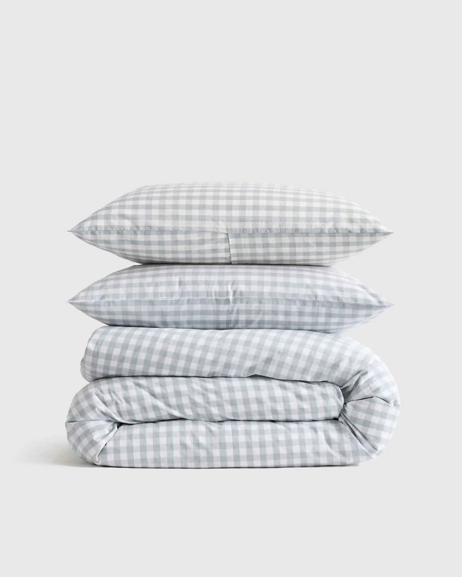 Organic Crisp Percale Gingham Duvet Cover Set | Quince