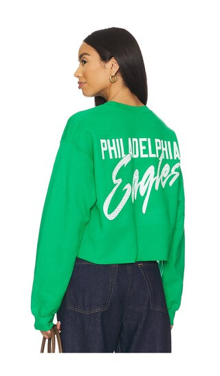 Eagles Bling Crop Crew Sweatshirt in Kelly | Revolve Clothing (Global)