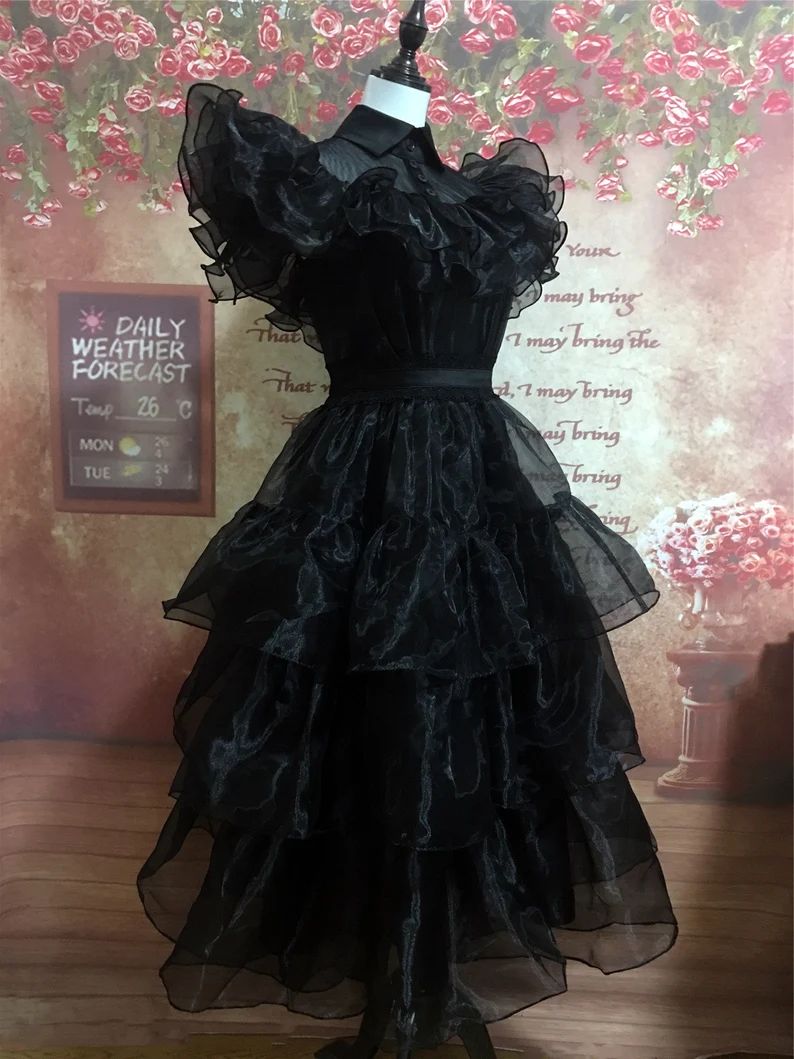 Wednesday Addams Costume Wednesday Addams Black Dress Inspired - Etsy Slovakia | Etsy (EU)