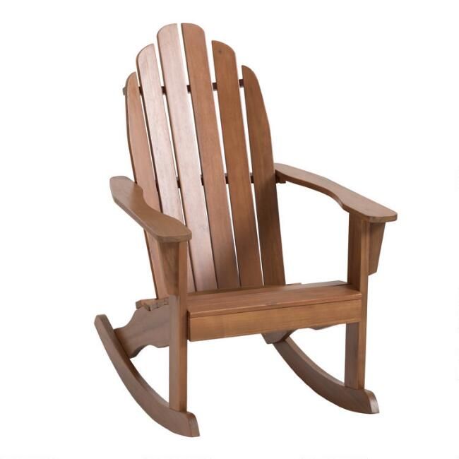 Natural Wood Adirondack Rocking Chair | World Market