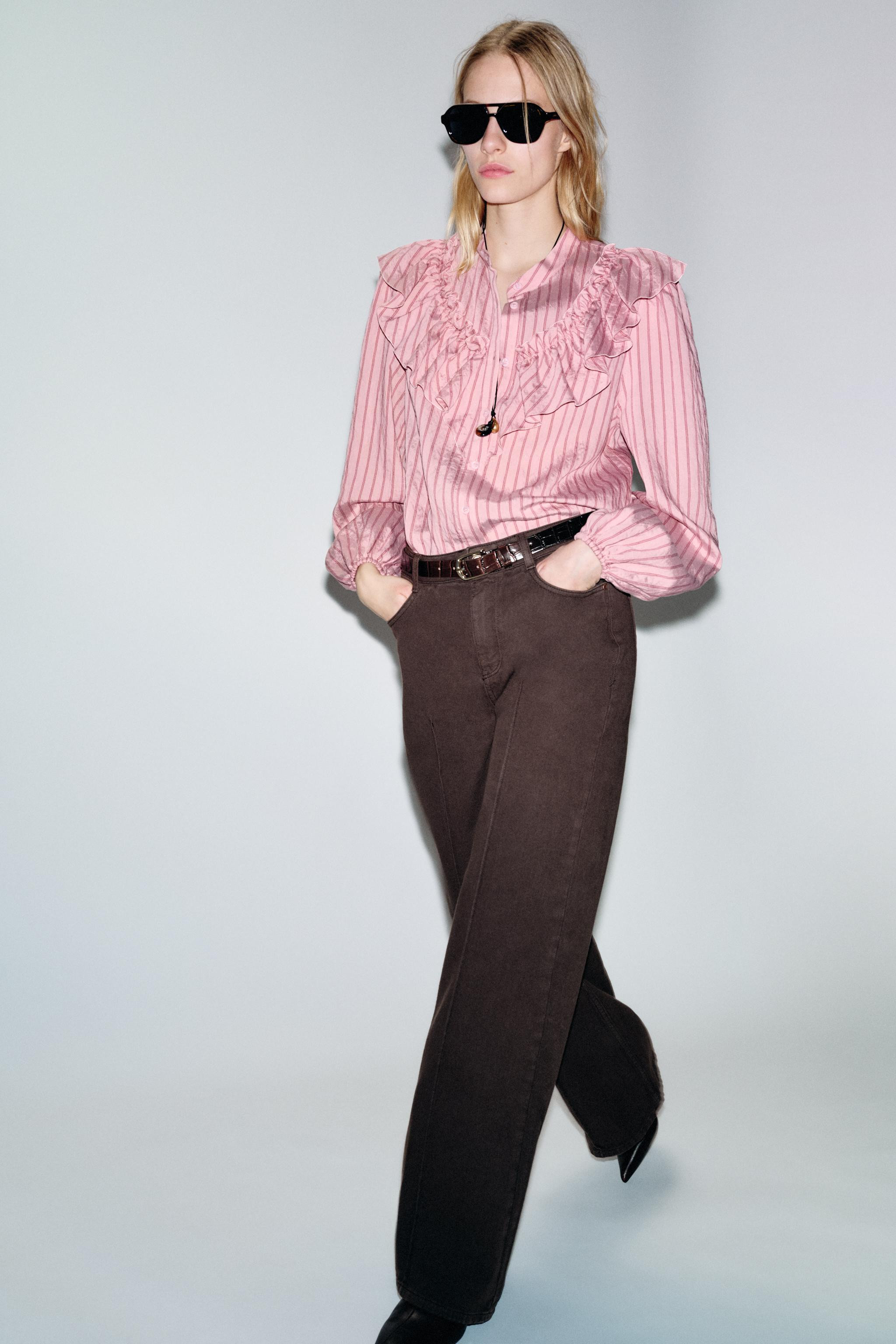 Z1975 WIDE LEG BELTED JEANS | Zara US