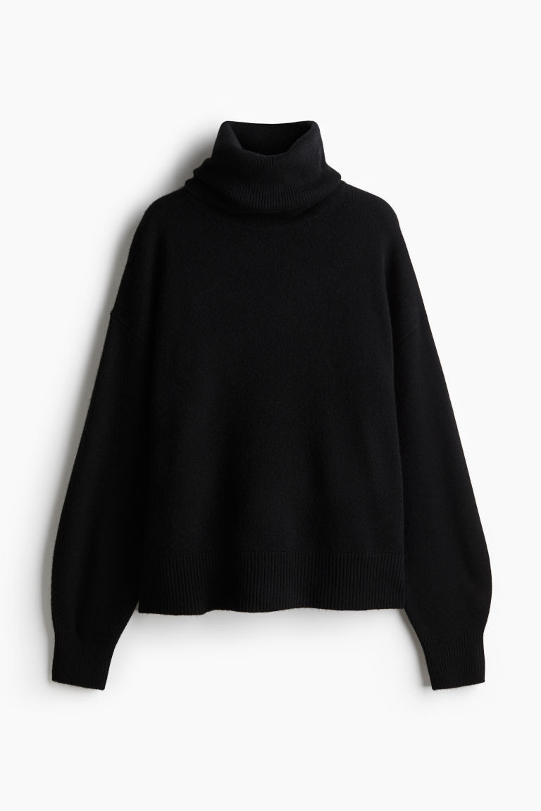 H & M - Cashmere-blend Turtleneck Sweater - Black | H&M (US + CA)