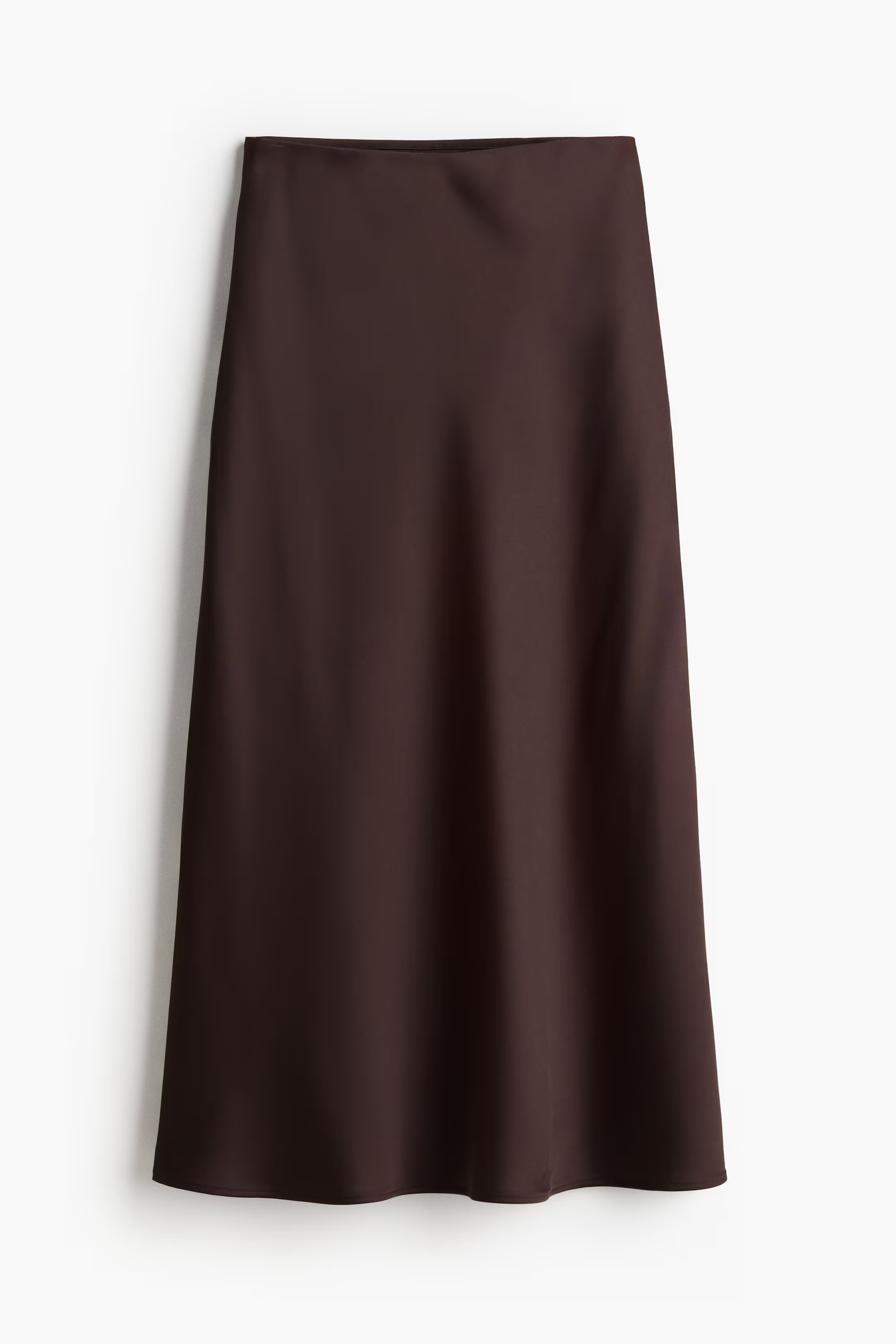 Midi skirt - High waist - Midi - Dark brown - Ladies | H&M GB | H&M (UK, MY, IN, SG, PH, TW, HK)