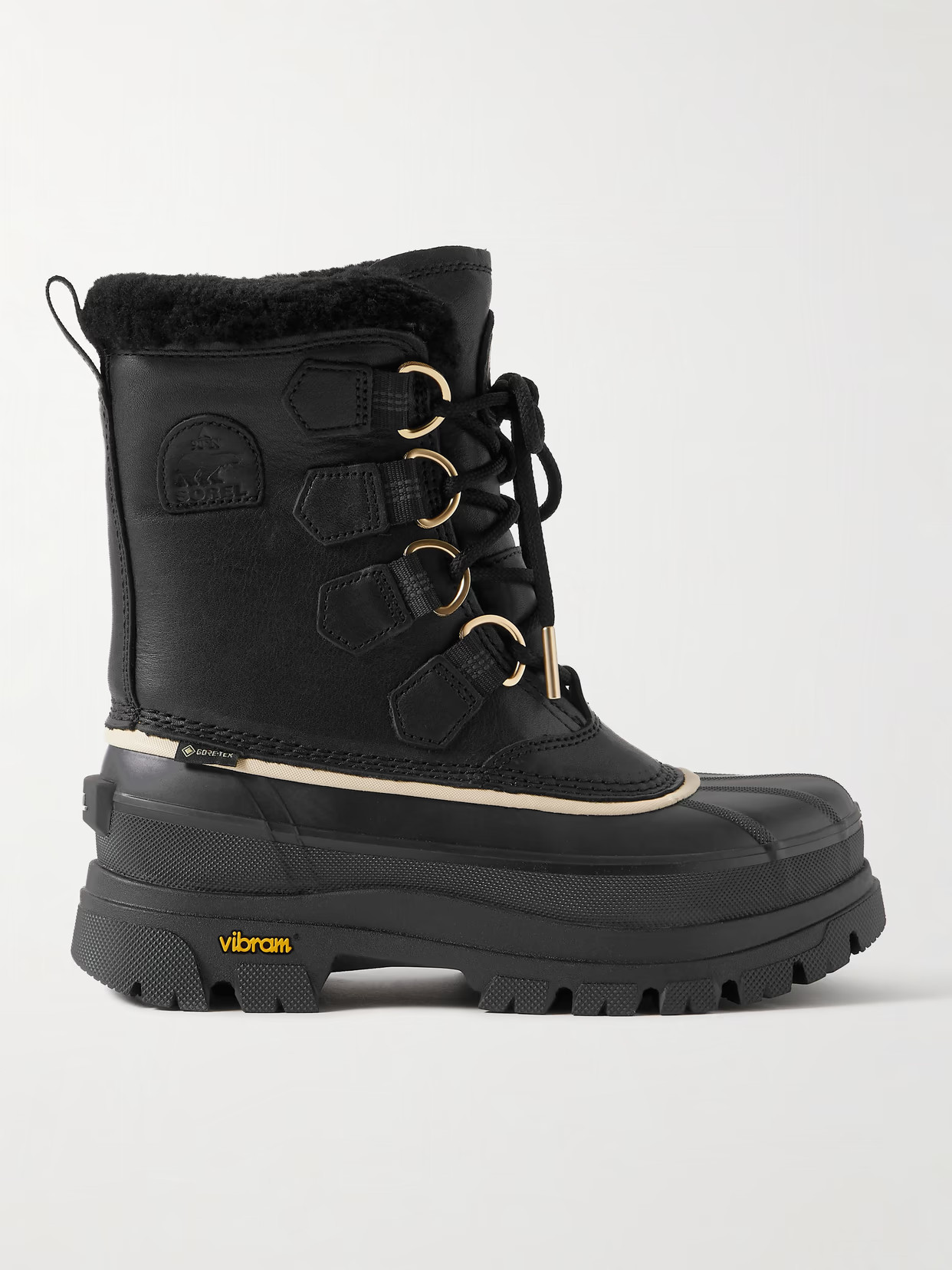 Sorel - Caribou Horizon Fleece-trimmed Gore-tex Ankle Boots - Black | NET-A-PORTER (US)
