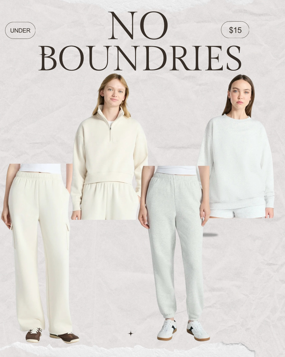 I am LIVING in these fleece light weight cozy sweatsuits from Walmart! The pants are flatter and the crew neck is so comfy and oversized. I am 5’ 2” athletic build and bought XS in pants and L in top (I’m pregnant) and it fits perfectly. Could have gone with Medium in top regularly  

#LTKmomlife #LTKFindsUnder50 #LTKootd