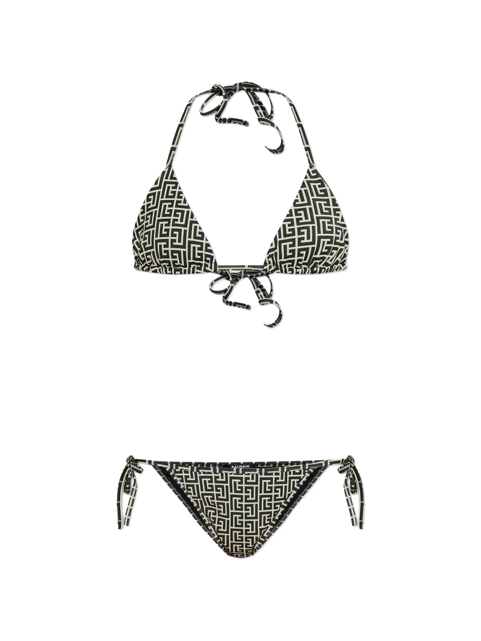 Balmain Labirinto-Print Bikini — Black | Italist Inc.