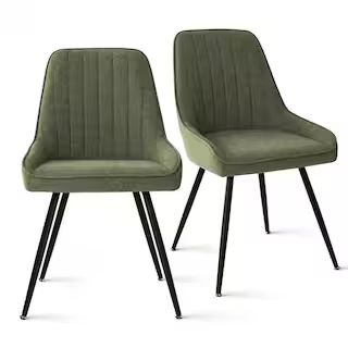 Elevens Boston Green Upholstered Side Chair(Set of 2) BOSTON-GREEN - The Home Depot | The Home Depot