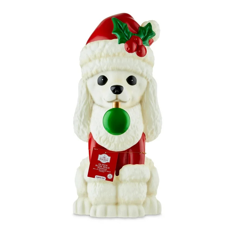 Light-up Christmas Poodle Blow Mold, 24 in, by Holiday Time | Walmart (US)