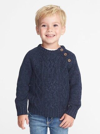 Button-Neck Cable-Knit Sweater for Toddler Boys | Old Navy US