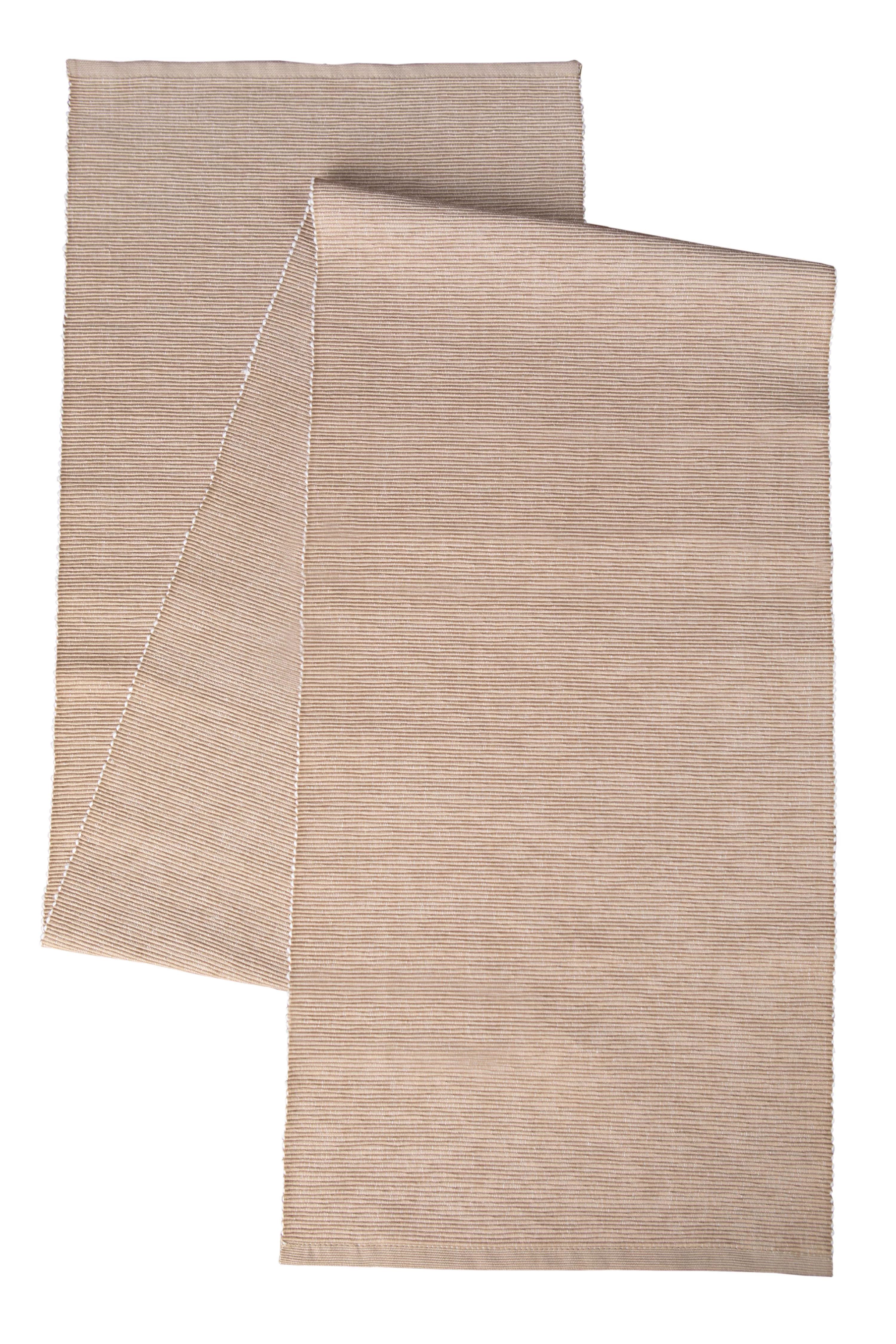 Mainstays Ribbed Chambray Table Runner, 13 in x 72 in, Cotton Polyester Blend, Tan, 1 Piece - Wal... | Walmart (US)