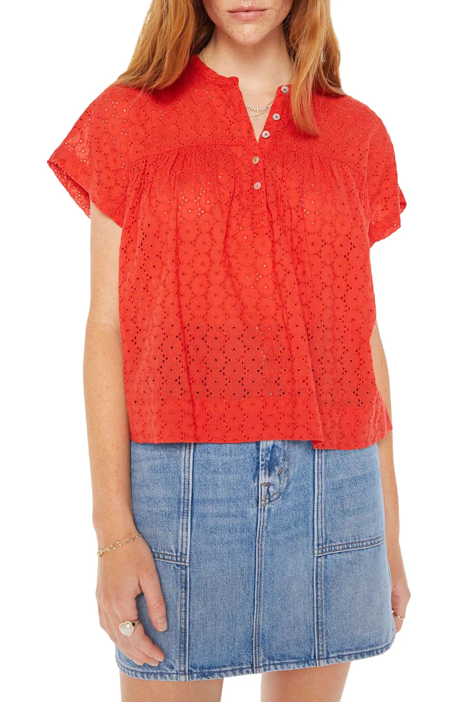 The Pop Your Top Cotton Eyelet Top | Nordstrom