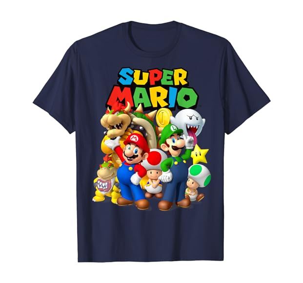 Super Mario Classic Group Shot T-Shirt | Amazon (US)