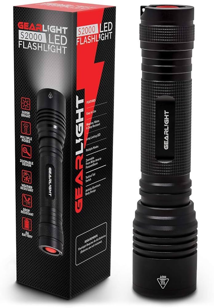 GearLight S2000 LED Flashlight - Super Bright, Powerful, Mid-Size Tactical Flashlights with High ... | Amazon (US)