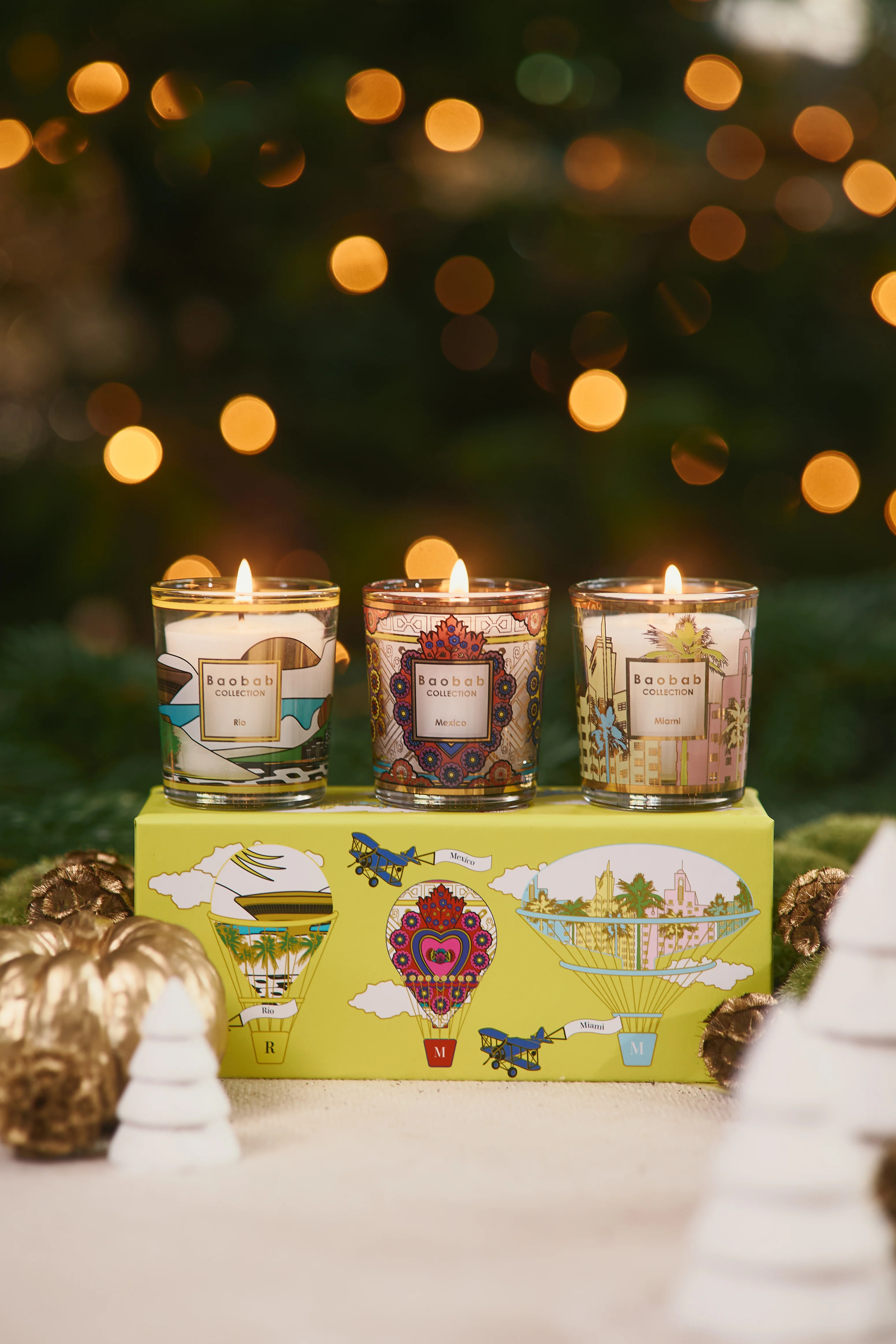 TRIO TRAVEL CANDLES RIO-MEXICO-MIAMI | Baobab Collection USA