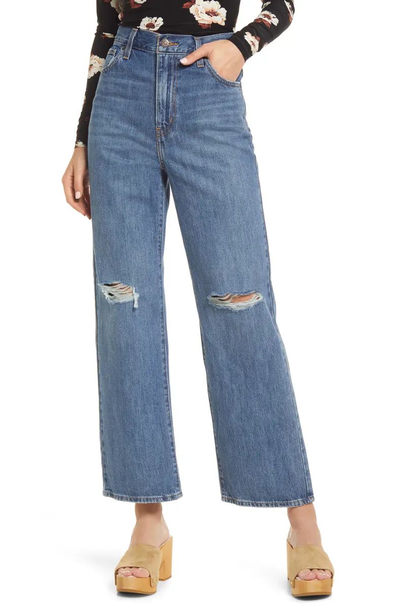 LEVIS High Waisted Wide Leg Distressed Jeans | Nordstrom | Nordstrom