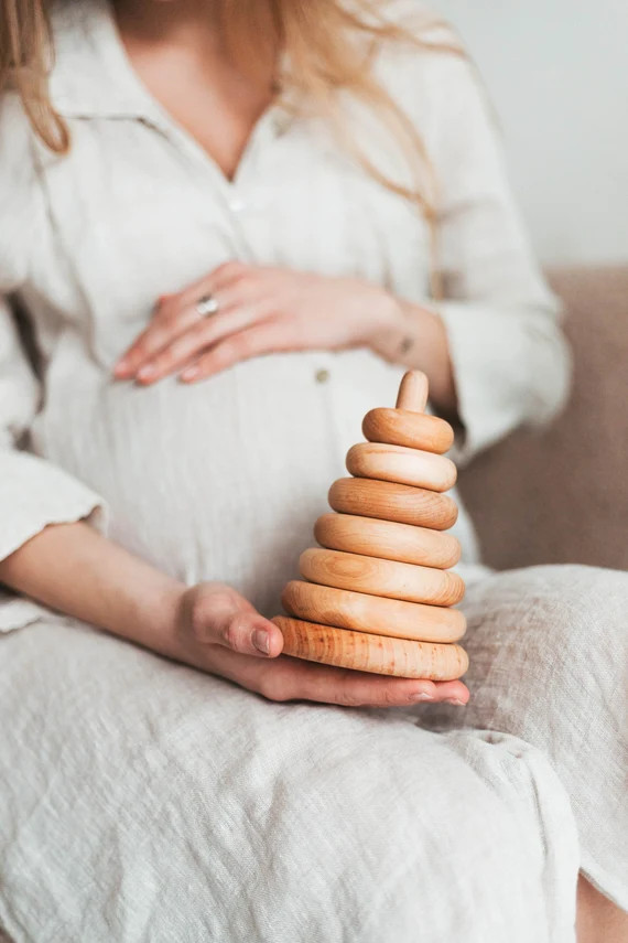 Wooden Stacking Pyramid  Circle Toy | Etsy | Etsy (CAD)