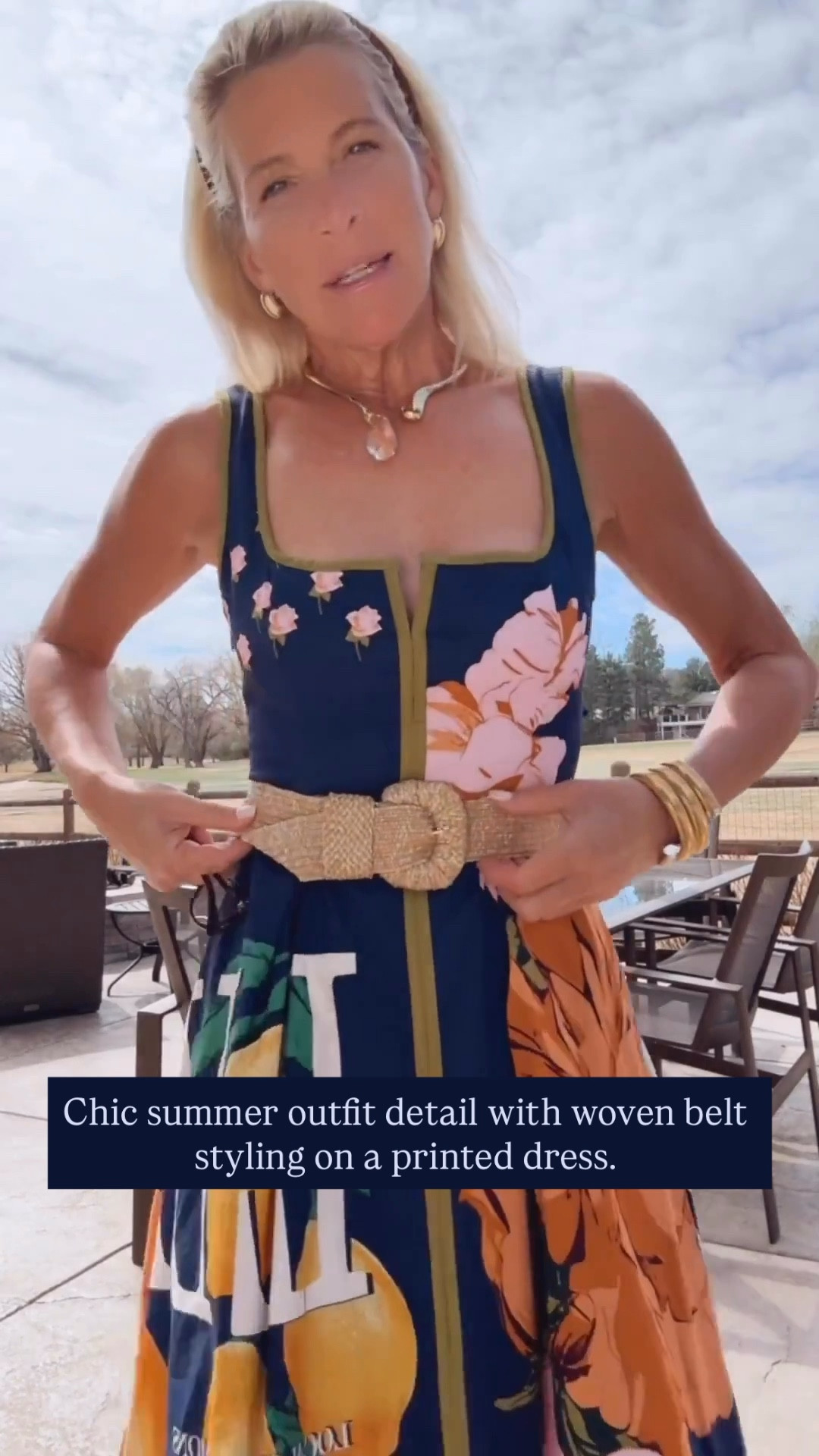 How to style a woven belt with a summer dress for a flattering waistline.

#LTKOver40 #LTKootd