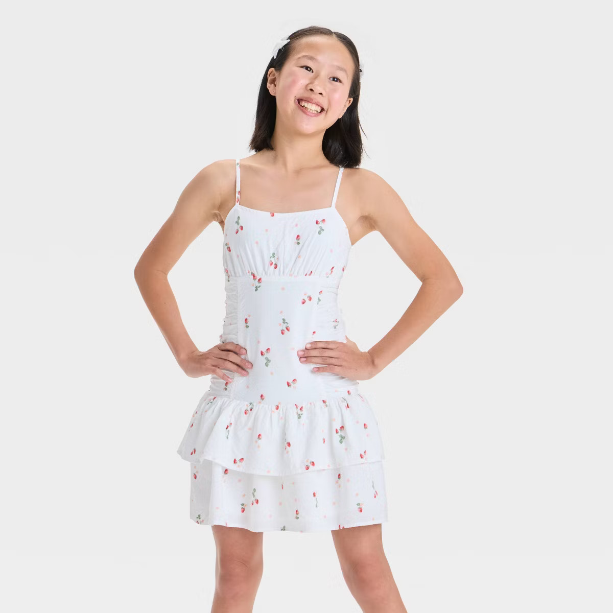 Girls' Drop Waist Strappy Tiered Dress - art class™ | Target