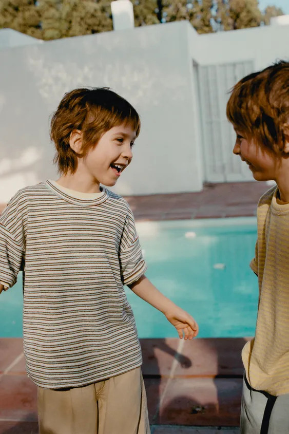 ZARA TIMELESS - T-SHIRT EFFET ÉPONGE À RAYURES | Zara US