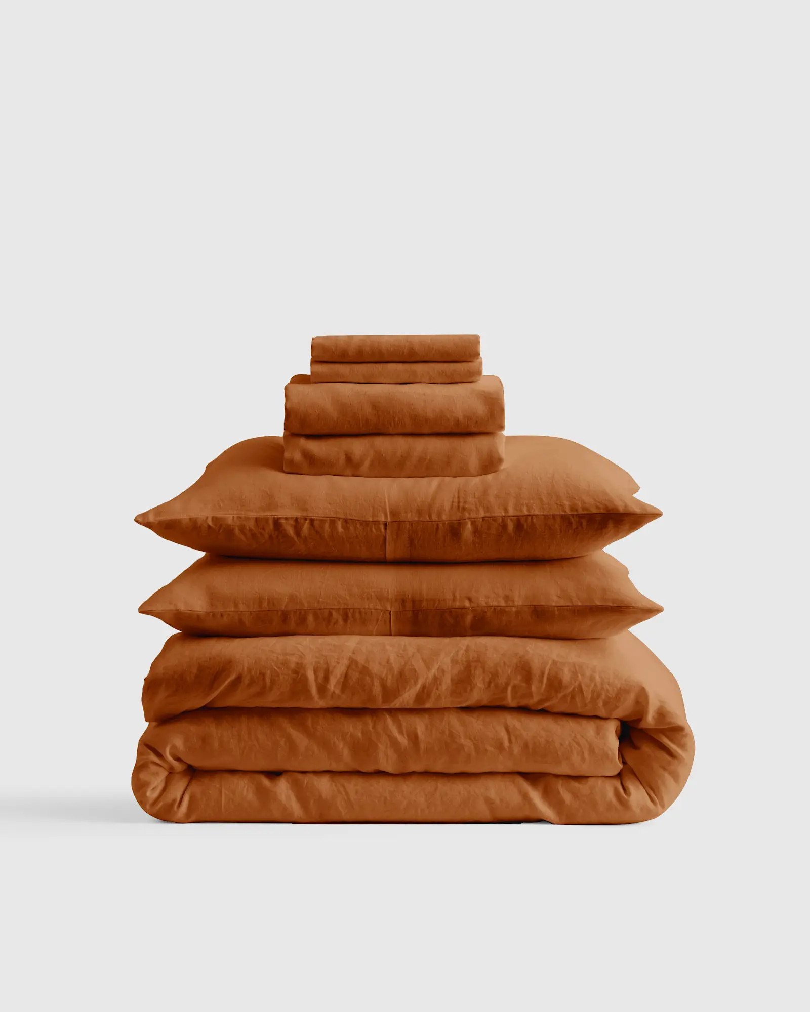 European Linen Deluxe Bedding Bundle in Terracotta | Quince