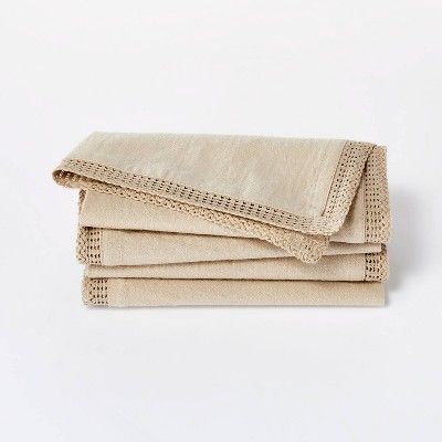 4pk Cotton Napkins Brown- Threshold™ designed with Studio McGee | Target