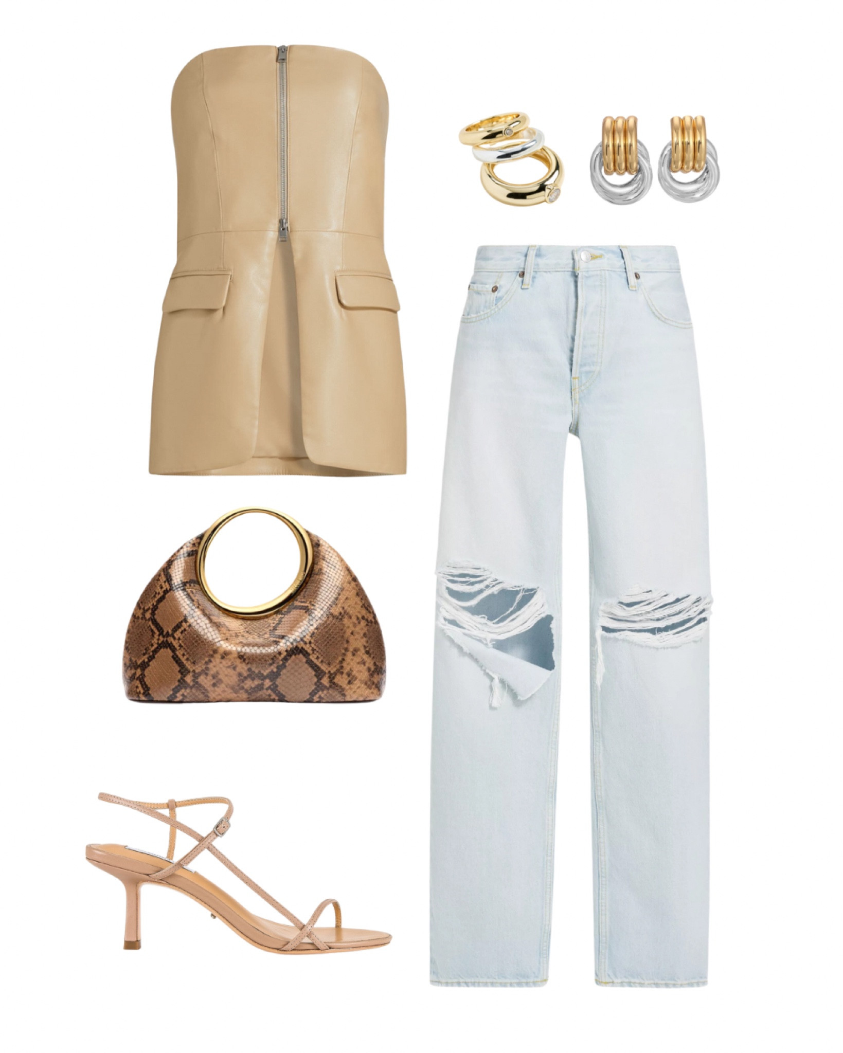 Going out for the night in this outfit! These heels are $150 and look like bottega’s! These jeans are on sale and they are a must-have in your closet for the Fall! I’ve been wearing this stack of donut rings on repeat! Shop the full look ✨

#LTKShoeCrush #LTKSaleAlert #LTKSeasonal