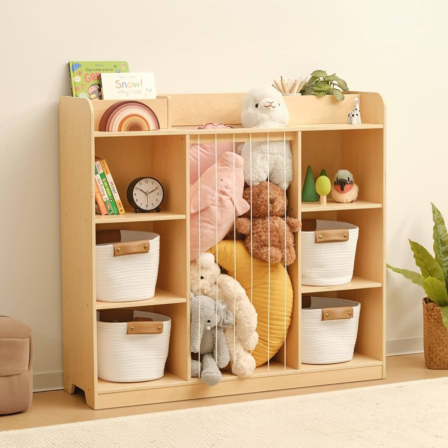OOOK Stuffed Animal Storage, 3-Tier Cube Storage Organizer, Montessori Toy Shelf, Kids Bookshelf ... | Amazon (US)