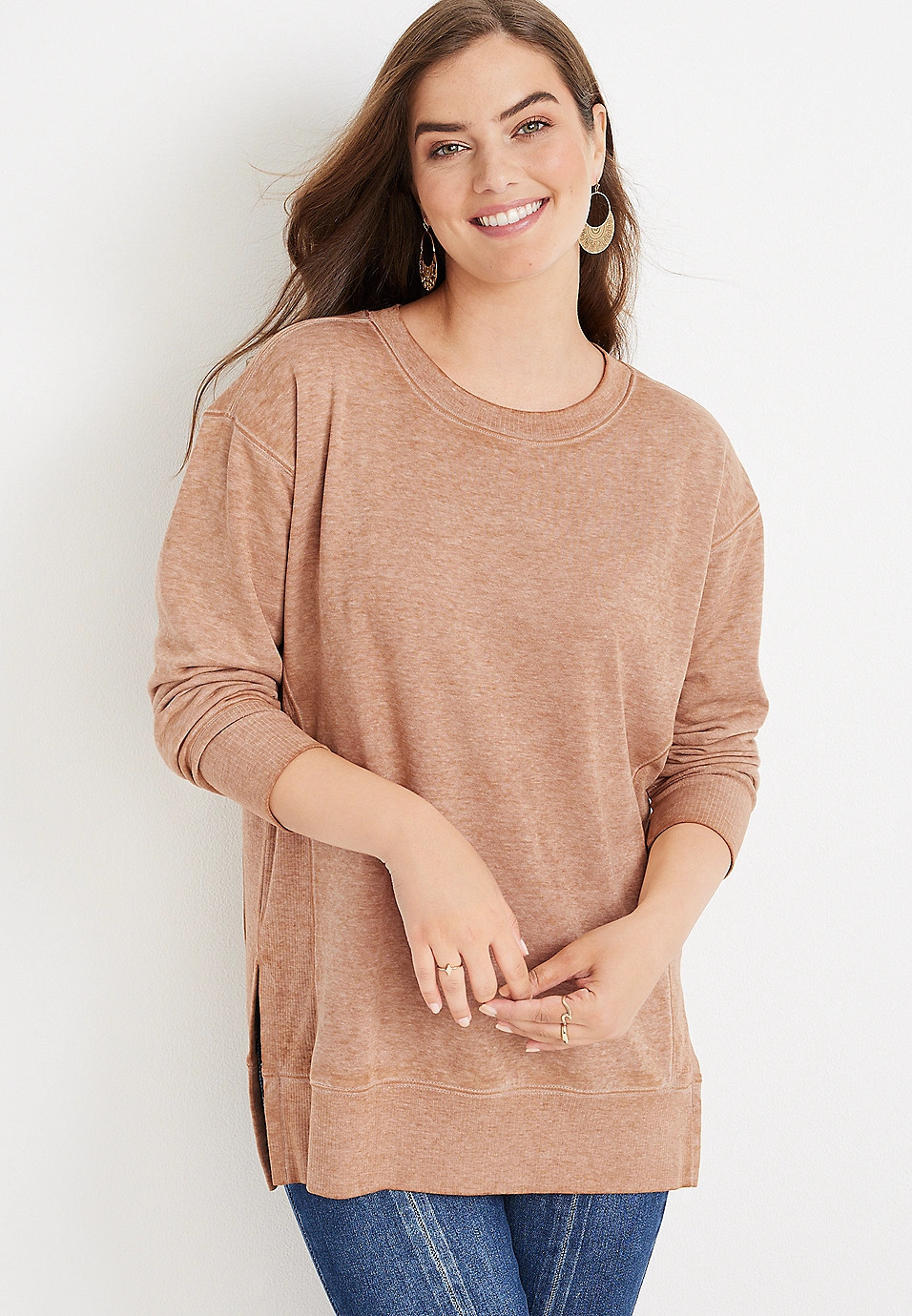 Willowsoft Crew Neck Fleece Sweatshirt | Maurices