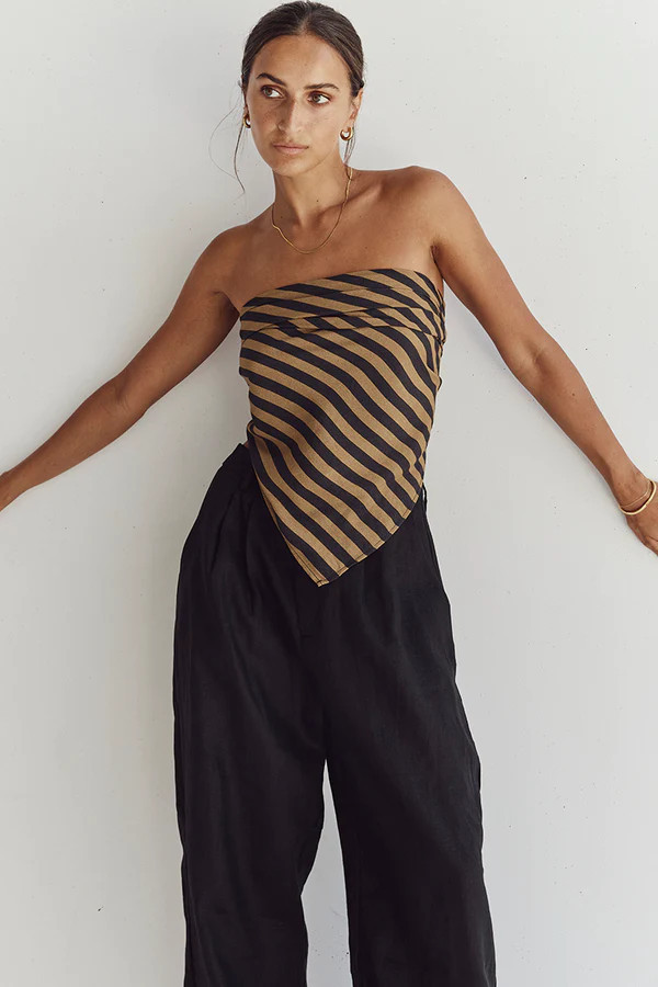 CLEMENCE MOSS STRIPE VISCOSE SCARF | DISSH