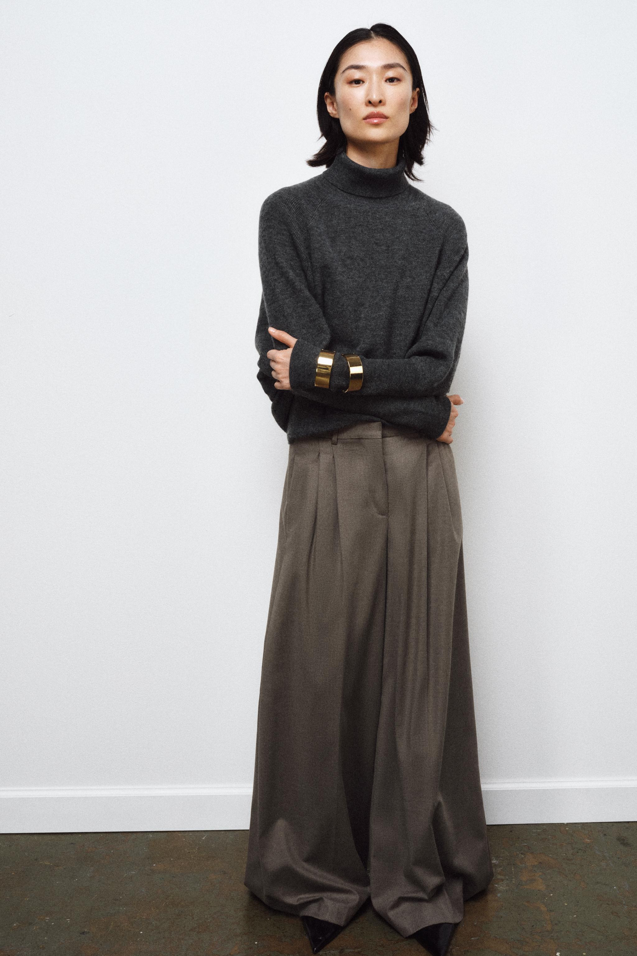 ZW COLLECTION WIDE LEG PLEATED PANTS | Zara US