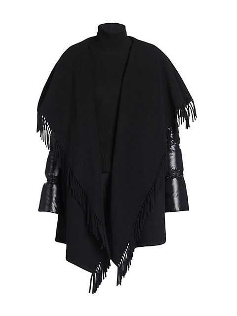 Mantella Puffer-Sleeve Wool Cape | Saks Fifth Avenue