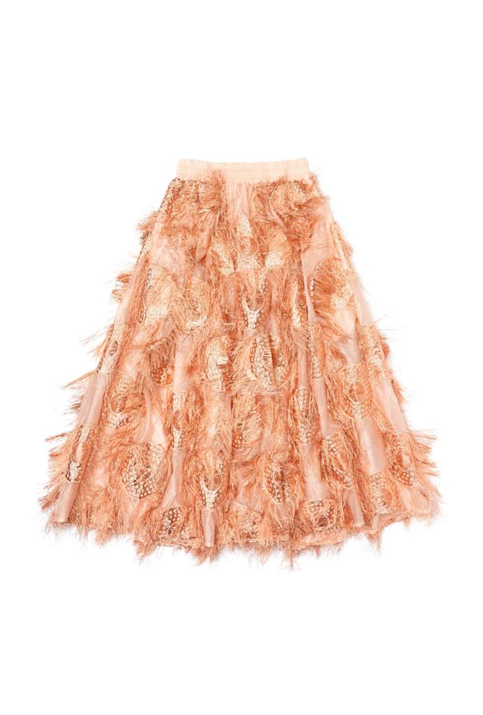 Eyelash Elastic Waist Skirt - Rose Gold | Shop BURU