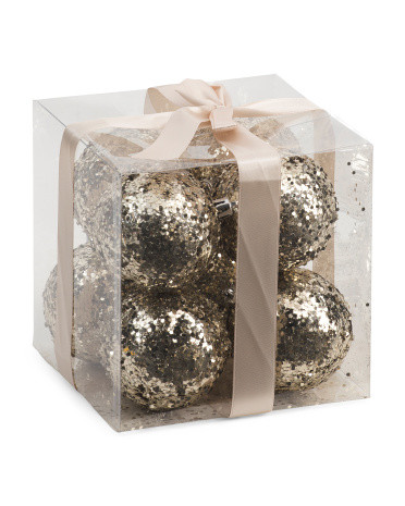 8pc 80mm Sparkle Ornaments | TJ Maxx